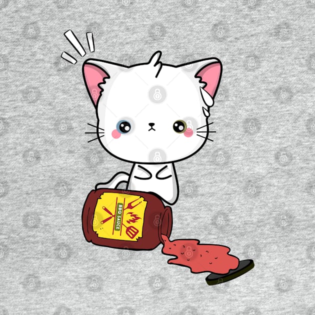 Funny Angora Cat Spills a jar of BBQ Sauce by Pet Station